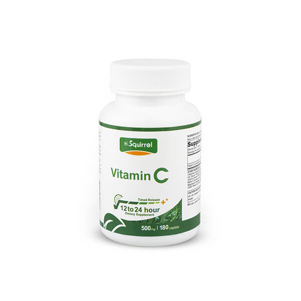 Vitamina C 500 Mg 180 Tabletas Suplementos de liberación programada Cápsula blanqueadora